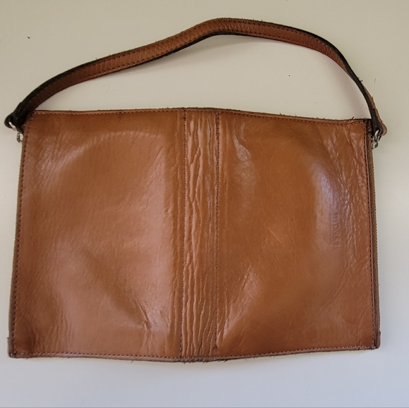 Leather folded wristlet wallet clutch - Picture 2 of 4